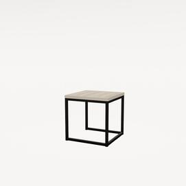 Стол журнальный квадратный маленький SMALL LOGIC Ivory/Черный 400x400x400