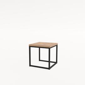 Стол журнальный квадратный маленький SMALL LOGIC Teakwood/Черный 400x400x400