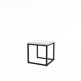 Стол журнальный квадратный маленький SMALL LOGIC Белый/Черный 400x400x400