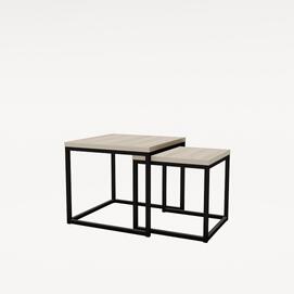 Комплект журнальных столов SET LOGIC Ivory/Черный 900x900x450
