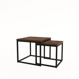 Комплект журнальных столов SET LOGIC Брауни/Черный 900x900x450