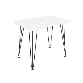 Стол обеденный прямоугольный DELTA Белый/Черный 900x600x731