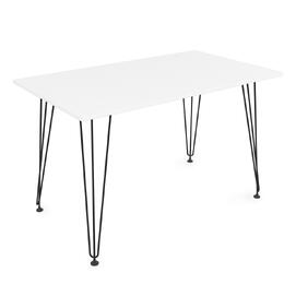 Стол обеденный прямоугольный DELTA Белый/Черный 1200x700x731
