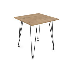Стол обеденный квадратный ELEGANT Teakwood/Черный 700x700x731