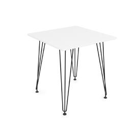 Стол обеденный квадратный ELEGANT Белый/Черный 700x700x731