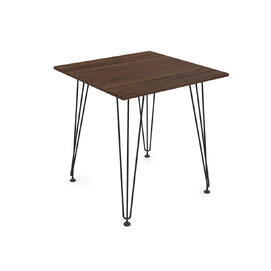 Стол обеденный квадратный ELEGANT Брауни/Черный 700x700x731