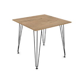 Стол обеденный квадратный ELEGANT Teakwood/Черный 800x800x731