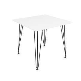Стол обеденный квадратный ELEGANT Белый/Черный 800x800x731