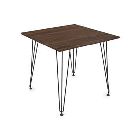 Стол обеденный квадратный ELEGANT Брауни/Черный 800x800x731