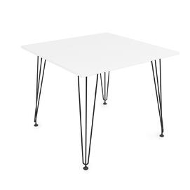 Стол обеденный квадратный ELEGANT Белый/Черный 900x900x731