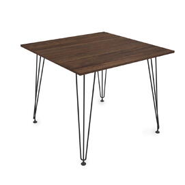 Стол обеденный квадратный ELEGANT Брауни/Черный 900x900x731