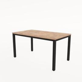 Стол обеденный прямоугольный LANCH Teakwood/Черный 1400x800x740