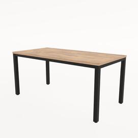 Стол обеденный прямоугольный LANCH Teakwood/Черный 1600x800x740