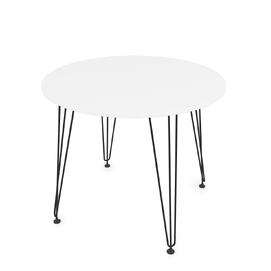 Стол обеденный круглый LIVADIA Белый/Черный 900x900x731