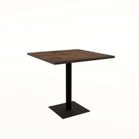 Стол обеденный квадратный SIMPLE Брауни/Черный 800x800x740