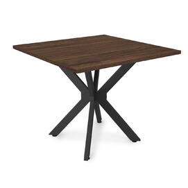 Стол обеденный квадратный BORN Брауни/Черный 900x900x750