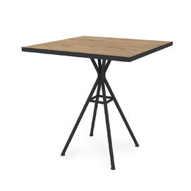 Стол обеденный квадратный VERONA Teakwood/Черный 700x700x740