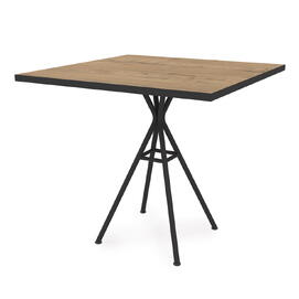 Стол обеденный квадратный VERONA Teakwood/Черный 800x800x740