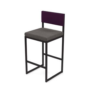 Стул барный Барнс-75 AL 301 Ткань violet/violet/черный 400х400х750/1000