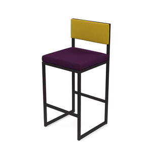 Стул барный Барнс-75 AL 301 Ткань violet/violet/черный 400х400х750/1000