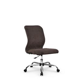 Кресло компьютерное SU-Mr-4/подл.000/осн.006 ткань-велюр, темно-коричневый