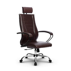 Кресло руководителя МЕТТА Комплект 34 основание 17833 Кожа перфорированная NewLeather Темно-коричневый 520х200х900