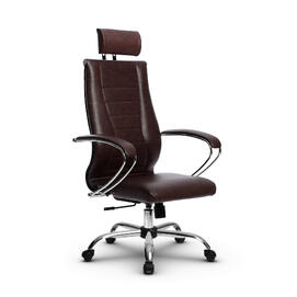 Кресло руководителя МЕТТА Комплект 35 основание 17833 Кожа перфорированная NewLeather Темно-коричневый 520х200х900