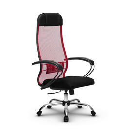 Кресло руководителя МЕТТА Комплект 11 основание 17833 Сетка/Ткань-сетка Красный/Черный 520х200х900