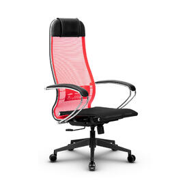 Кресло руководителя МЕТТА Комплект 4 основание 17832 Сетка Т Красный/Черный 520х200х900