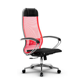 Кресло руководителя МЕТТА Комплект 4 основание 17834 Сетка Т Красный/Черный 520х200х900