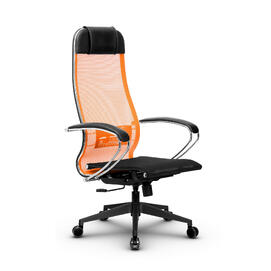 Кресло руководителя МЕТТА Комплект 4 основание 17832 Сетка Т Оранжевый/Черный 520х200х900