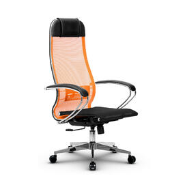 Кресло руководителя МЕТТА Комплект 4 основание 17834 Сетка Т Оранжевый/Черный 520х200х900