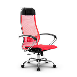Кресло руководителя МЕТТА Комплект 4 основание 17833 Сетка Т Красный 520х200х900
