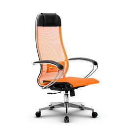 Кресло руководителя МЕТТА Комплект 4 основание 17834 Сетка Т Оранжевый 520х200х900