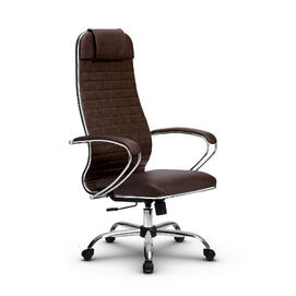 Кресло руководителя МЕТТА Комплект 6.1 основание 17833 Кожа перфорированная NewLeather Темно-коричневый 520х200х900
