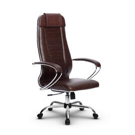 Кресло руководителя МЕТТА Комплект 31 основание 17833 Кожа перфорированная NewLeather Темно-коричневый 520х200х900