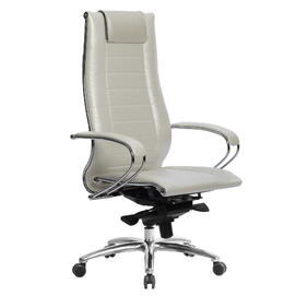 Кресло руководителя Samurai Lux-2 Кожа перфорированная NewLeather Белый лебедь 680х260х910