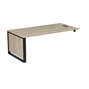 Офисная мебель Magnetic Стол рабочий с лючком, с опорным кронштейном 15СОЛ.2010 Брауни/Черный 2000х1000х750