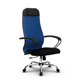 Кресло руководителя МЕТТА Комплект 21 основание 17833 Ткань-сетка Синий/Черный 520х200х900