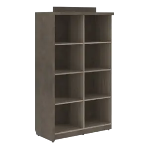 Кабинет руководителя Wood&Stone (Sk) Стеллаж комбинированный на 4 секции правый СФ-534102 Дрифтвуд/Бетон Чикаго Темный 1037х455х1770