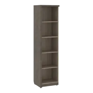 Кабинет руководителя Wood&Stone (Sk) Стеллаж узкий на 5 секций СФ-534501 Дрифтвуд/Бетон Чикаго Темный 537х455х2083