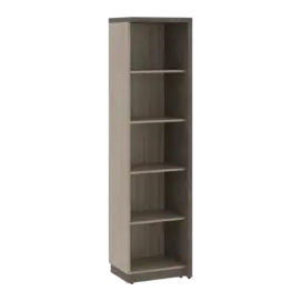 Кабинет руководителя Wood&Stone (Sk) Стеллаж узкий на 5 секций СФ-534502 Дрифтвуд/Бетон Чикаго Темный 537х455х2083