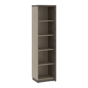 Кабинет руководителя Wood&Stone (Sk) Стеллаж узкий на 5 секций СФ-534502 Дрифтвуд/Бетон Чикаго Темный 537х455х2083