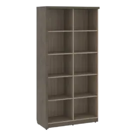 Кабинет руководителя Wood&Stone (Sk) Стеллаж высокий на 5 секций СФ-534803 Дрифтвуд/Бетон Чикаго Темный 1035х455х2083
