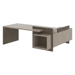 Кабинет руководителя Wood&Stone (Sk) Стол рабочий СФ-531201 Дрифтвуд/Бетон Чикаго Темный 2200х1996х840