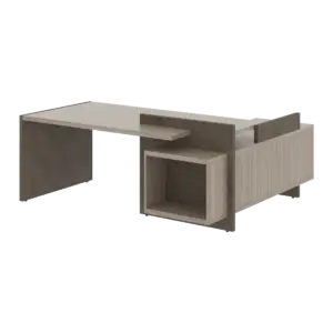 Кабинет руководителя Wood&Stone (Sk) Стол рабочий СФ-531211 Дрифтвуд/Бетон Чикаго Темный 2000х1798х840