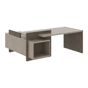 Кабинет руководителя Wood&Stone (Sk) Стол рабочий СФ-531212 Дрифтвуд/Бетон Чикаго Темный 2000х1798х840