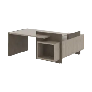 Кабинет руководителя Wood&Stone (Sk) Стол рабочий СФ-531221 Дрифтвуд/Бетон Чикаго Темный 1800х1798х840