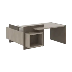 Кабинет руководителя Wood&Stone (Sk) Стол рабочий СФ-531222 Дрифтвуд/Бетон Чикаго Темный 1800х1798х840