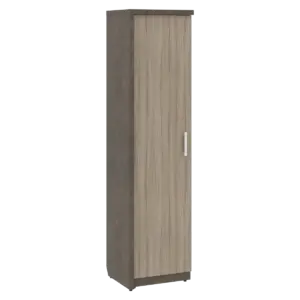 Кабинет руководителя Wood&Stone (Sk) Шкаф/Гардероб узкий с глухой дверью левый СФ-534571 Дрифтвуд/Бетон Чикаго Темный 537х455х2083